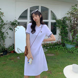 dress summer 2022 new slim POLO collar short-sleeved chic white casual T-shirt skirt ins tide bodycon