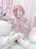 Japanese Kawaii Solior Collar T-shirt Dress Women Y2k Aesthetic Graphic Tees Rabbit Print Harajuku Long