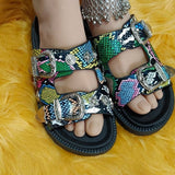 Zingj New Spring And Summer Slope Heel One-Word Round-Headed Sandals Fashion Casual Sandals