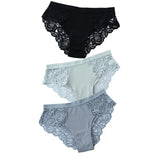 Lace Panties For Women Panties Set Solid Color Low Waist Plus Size Female Sexy Underwear Lingerie Seamless Briefs