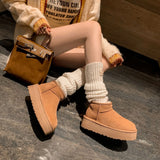 Zingj Fur One Thick Snow Boots Winter 2024 New Women's Warm Women's Boots Women's Velvet Short Boots Cotton Shoes-Outfit