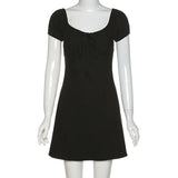 2025 Summer Casual Women's New Short-Sleeved V-Necked Back-To-Back Dress