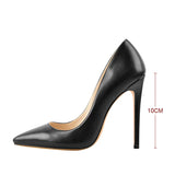 Onlymaker Women's Pumps Pointed Toe 10 12CM Pumps Slip-OnThin Heels Patent Leather Party Wedding Office Lady Big Size