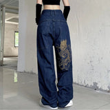 American High Street Retro Men Washed Pants Y2k Harajuku Hip Hop Loose Jeans Couples Casual Joker Straight Wide-leg Jeans 211-0-Outfit