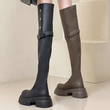 2025 Autumn And Winter New Small Martin Boots Women Net Red Knight Boots Over The Knee Long Boots Thick Skin Skin Skin