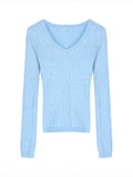 Slim Fit V-Ausschnitt Langarm
