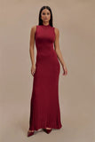 Ribbed Pleated Tank Long Dress- Outfit