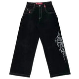 Year's New Skeleton Embroidered Jeans For Men's Casual Street Style Korean Version Of The Trend Is