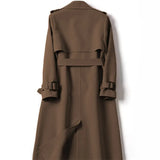Zingj Female In The Long 2024 Spring And Autumn New Korean Version Of Large Size Popular British Wind Coat Over The Knee Black Coat