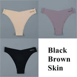 M-XL Seamless Ice Silk Women Panties Sexy Pantys Solid Colors Breathable Pantys Underwear For Girls Lingerie Hollow
