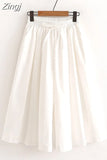 Women Summer Shorts Skirts Solid Elastic Waist Loose Casual Elegant Cotton Wide Leg Pants Korean Style Girls Midi