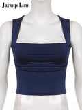 2022 Summer y2k Blue Cargo Pants Womens Outifit Drawstring Baggy Sexy Crop Top and Low Waist Wid Leg Pant Set