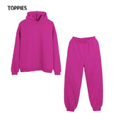 2021 Autumn Winter women Tracksuit Two Set Fleece Sweatshirts Crew Neck Hooded Sweatshirts Fleece warm pants