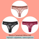 Floral Lace Underpants Women Thong Lingerie Sexy Panties Perspective Underwear Panties Solid Briefs For Female