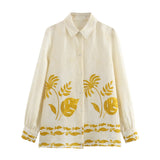 New Printed Blouse 3439193 Elastic Waist Shorts