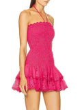 Spring 2025 New Fashion Temperament To Collect Waist Thin Bra Dress Tea Break High-End Heavy Industry Embroidery