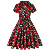 Robe De Cocktail Pinup Rockabilly Dress Midi Cotton Tunic Sundress Causal Vintage 60s 50s Big Swing Summer Party