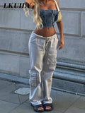 Cargo Pants Women Vintage 90S Streetwear High Waist Trousers Fashion 2022 New Autumn Y2k Overalls Baggy Straight