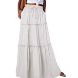 Women's Summer New Wood Ear Layered Skirt High Waist Tight With Lotle Side
