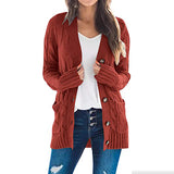 2025 New Women's Casual Cardigan Jacket Solid Color Mah-Button Cardigan Sweater