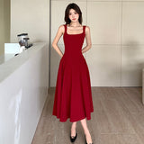 Temperament Dress 2025 Red Sling Dress Women 2025 New French Small Sense