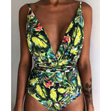 Sexy Women Swimwear One Piece Swimsuit Female Bather Printed Bathing Suit Swim Long Strap Wrap Around Lady