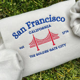 The San Francisco Golden Gate City Khaki Embroidered Sweatshirt- Outfit