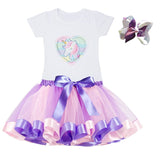 Clothing Sets Baby Girls Clothes 2021 Summer Princess Party Unicorn Colorful tutu Dress Kids Birthday Ball Gown