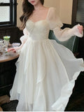 Elegant Chic Fairy Dress Women Princess Birthday Party Dresses Autumn New French Trend Lantern Sleeved Holiday
