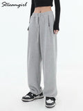 Warm Sweatpants For Women High Waist Jogger Velvet Wide Leg Trousers Women's Sports Pants Autumn Fleece Sweatpants Women-Outfit