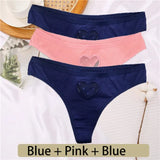 Cotton G-String Seamless Thong Women Transparent Heart Low Waist Panties Ladies Underwear Panty Comfortable