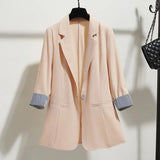 Women Office Lady Work-suit Slim Korean Style Simple Minimalist Patchwork Business OL Large Size Trendy Womens Femme