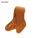 0 to 6 Yrs Cotton Double Needle Tights For Children Spring Autumn Winter Pantyhose Boys Girls Solid Candy Color