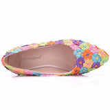 Bridal Shoes Handmade Wedding Shoes Color Flat-Soled Wedding Shoes Bridesmaids Performance Flat Heel Single