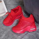 Spring New Style Bailai Sports Shoes Korean Version Student Net Cloth Shoes Heighten Women's Shoes Thick Soles Travel Leisure