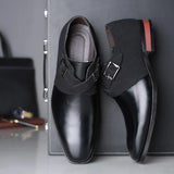 Zingj New Creative Trend Spell Color Set Foot Leather Shoes Men's Casual Fashion Plus Size Men's
