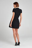 Tweed Solid Beaded Seam Mini Dress- Outfit