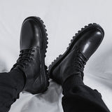 Zingj Winter New Thick Bottom Add Velvet 6 Hole British Wind Trend Martin Boots Warm Plus Fur Men's Ankle Boots