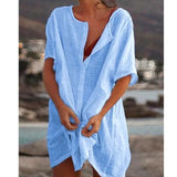 Size 8XL Cotton Women's Midi Dress White Oversize Casual Beach Dresses Female 2022 Summer Fashion Loose Shirt Lady