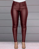 Casual Pants Small Feet Pants Women Warm Trousers Sexy Tight-Fitting Ladies Stretch High-Waist Pants Fashion Pure