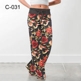 Spring Autumn Loose Beach Women's Pants Fashion Floral Print Drawstring Wide Leg Ladies Long Pants Sweatpants Plus