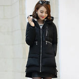 Large Size Down Cotton Coat Fat MM Students Pregnant Women In Long Cotton-Padded Clothes Female 200 Jin Loose Cotton Coat-Outfit