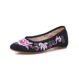 Zingj Shoes Single Shoes Embroidered Cloth Shoes One Foot Pedal, Embroidered Shoes Ethnic Wind Cloth Shoes Casual Women's