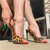 Onlymaker Women's Peep Toe 12cm Thin High Heels Pumps Sandals Ladies Shoes Open Toe Big Size Summer Stiletto