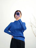 Folded Women's Clothing New Simple Classic Long-Sleeved Top Lady High-End Wrinkle Bottom Shirt