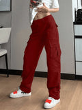 Low Waist Baggy Parachute Cargo Pants-Outfit