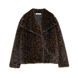 Autumn New Women's Temperament Collar Artificial Leather Effect Short Coat