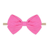 Cute Baby Headband For Girls Elastic Rope Turban Bows kids Stretch Princess Solid Hair Bands Headwear Hair