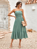 Spring / Summer 2025 New Women's Casual Solid Color Chest Closed Waist Dress
