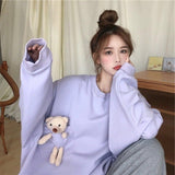 Oversized Hoodie Kawaii Cute Streetwear Women Pullovers Korean Fashion Harajuku Soft Girl Aesthetic Female